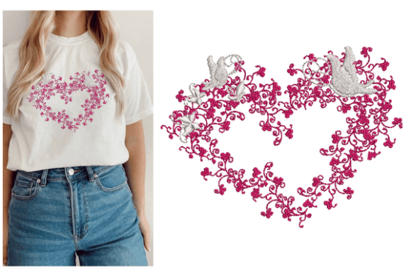 Butterfly Heart Embroidery Designs