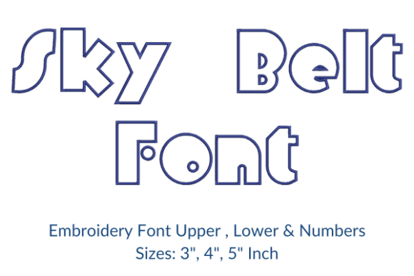 Sky Belt Font Embroidery Design