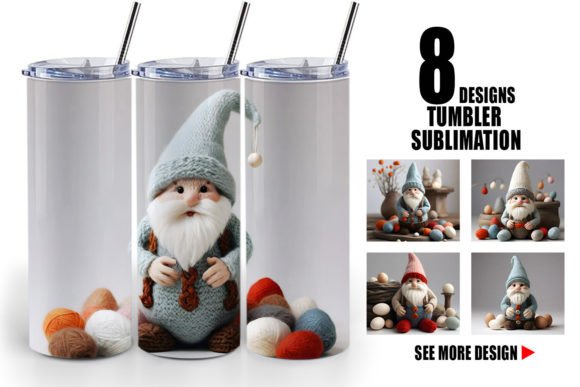 Tumbler Easter Gnome Embroidery